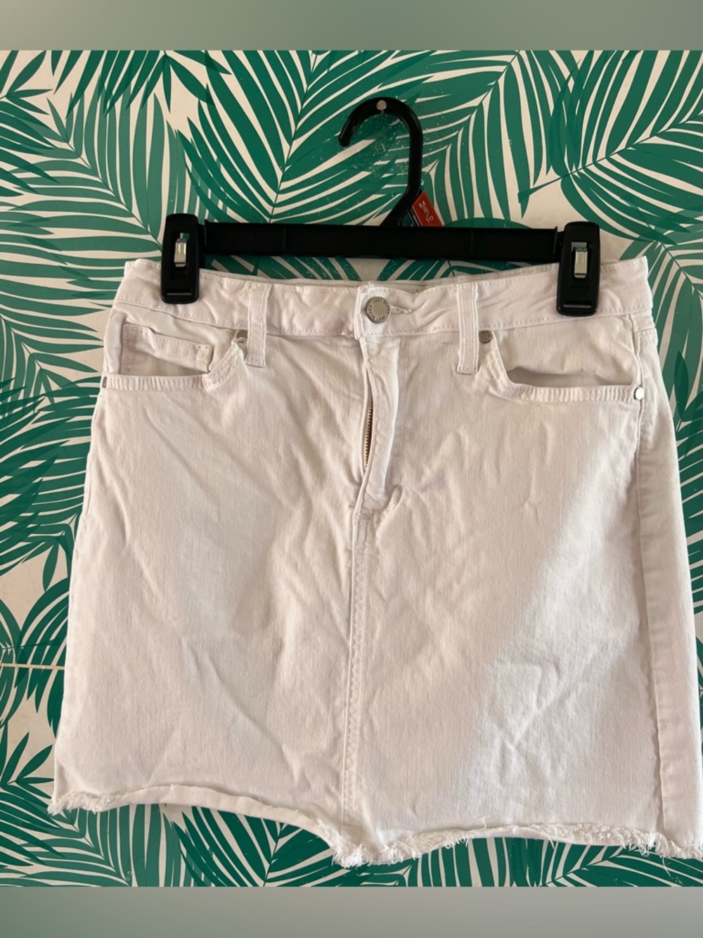 Just Black White Denim Mini Skirt
